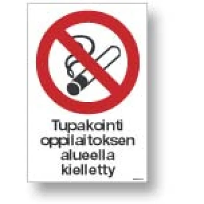 Tupakointi oppilaitoksen alueella kielletty