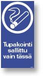 Tupakointi sallittu vain tässä